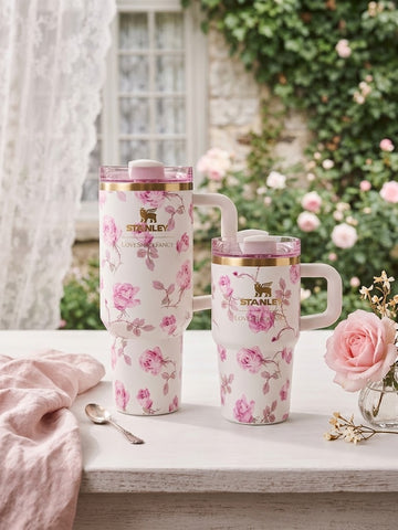 Stanley x LoveShackFancy Ribbon Rosa 40oz Quencher Authentic