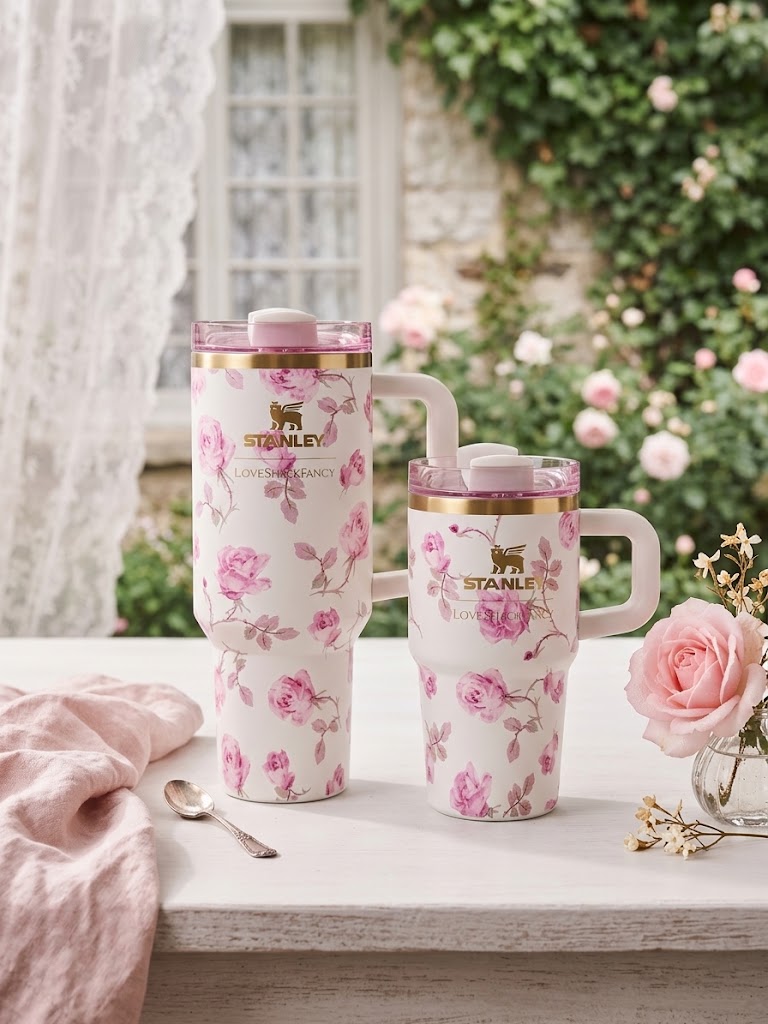 Stanley x LoveShackFancy Ribbon Rosa 40oz Quencher Authentic