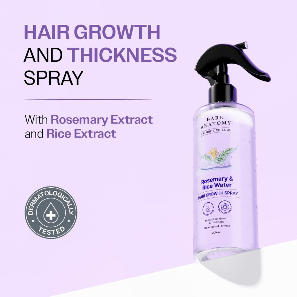 Bare Anatomy Nature x Science Rosemary Water Hair Spray with Rice Water – 200 ml