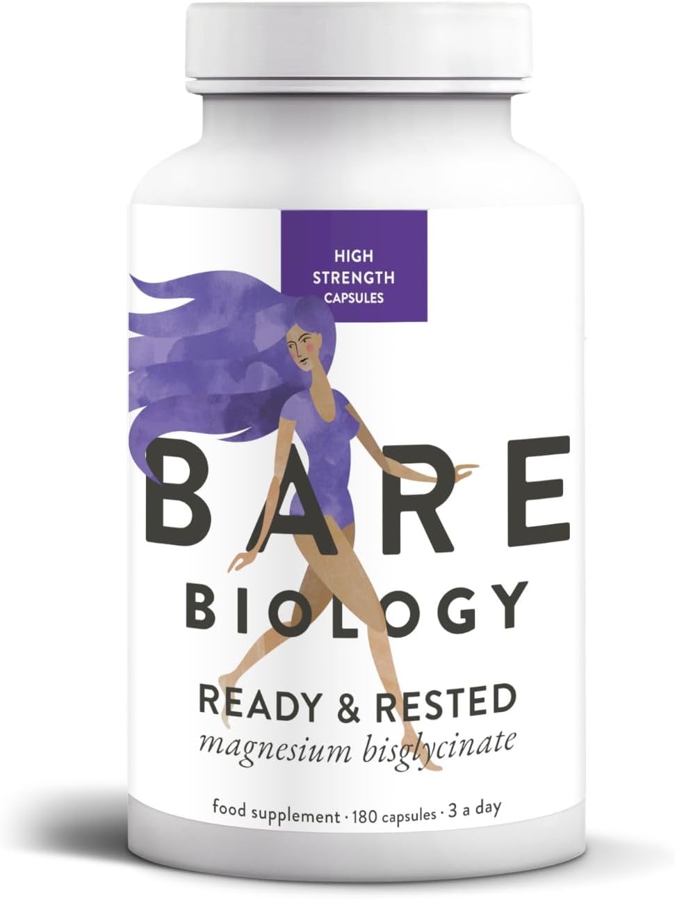Bare Biology Ready & Rested Magnesium Glycinate Capsules – 375mg Magnesium Bisglycinate