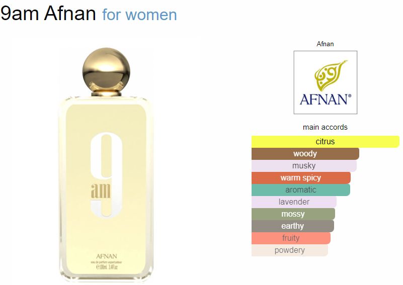 Afnan 9 AM Pour Femme EDP 100ml / 3.4 oz Women’s Perfume – UAE