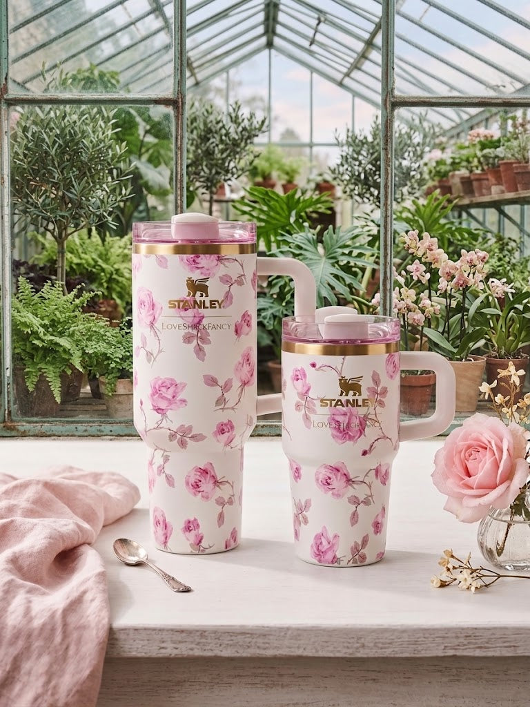 Stanley x LoveShackFancy Ribbon Rosa 40oz Quencher Authentic
