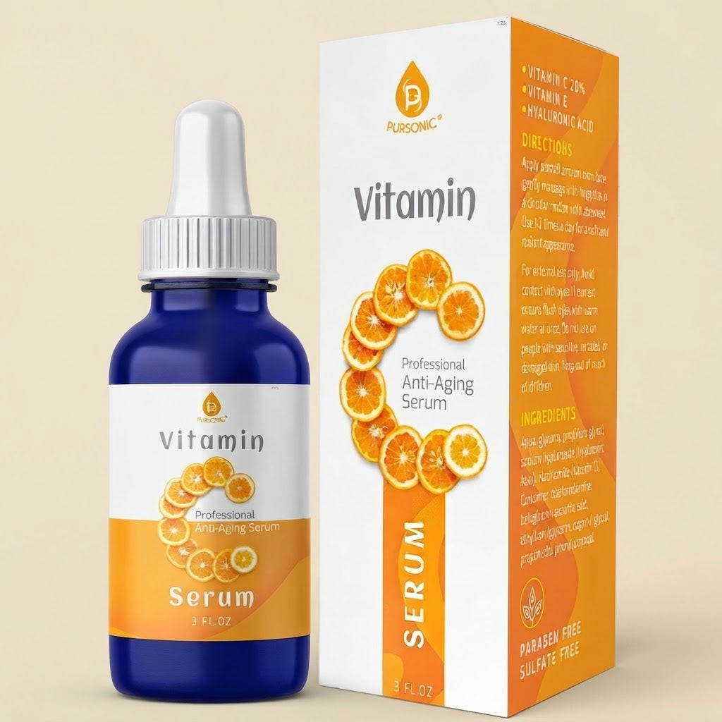 Pursonic Vitamin C Professional Anti-Aging Serum 3 fl oz / 90ml – Brightening Face Serum