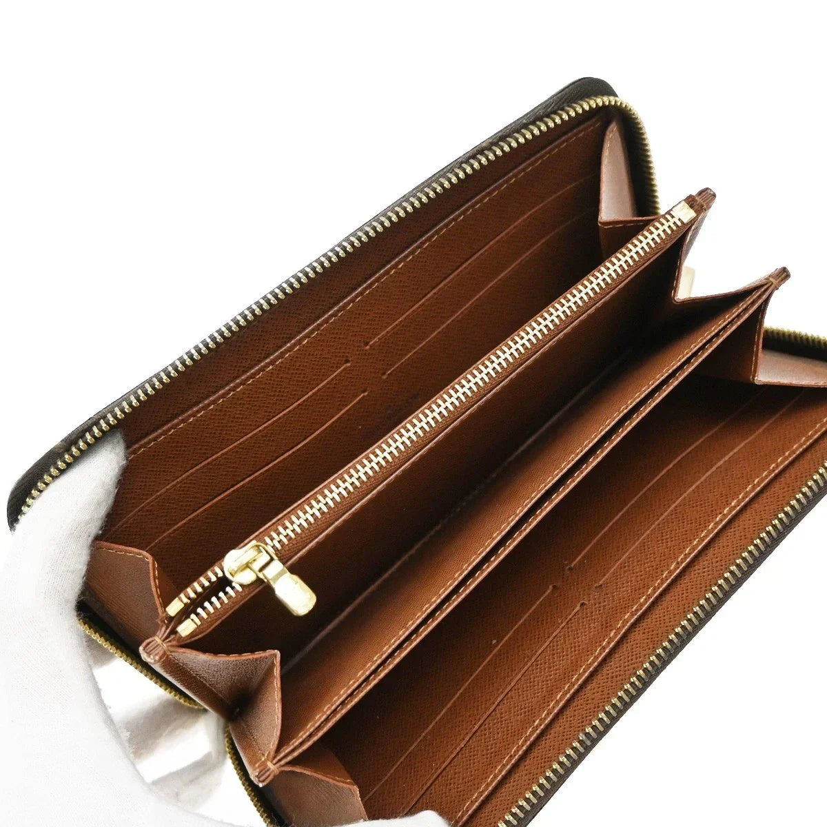 Louis Vuitton Monogram Zippy Long Wallet M60017 – Brown Leather Zip Around Wallet